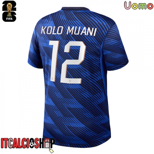 Francia Randal Kolo Muani #12 Prima Maglia Mondiali 2026 Manica Corta